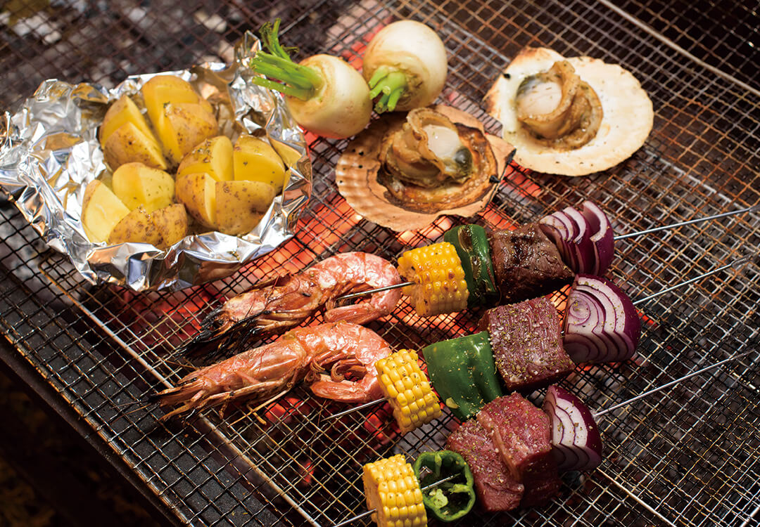 コテージにてBBQ